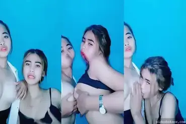 ABG Lesbi Adu Toket Gede Saling Jilatin Memek Basah