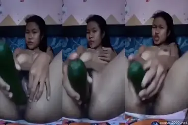 ABG Sange Gila Colmek Pakai Timun Gede Sampe Becek